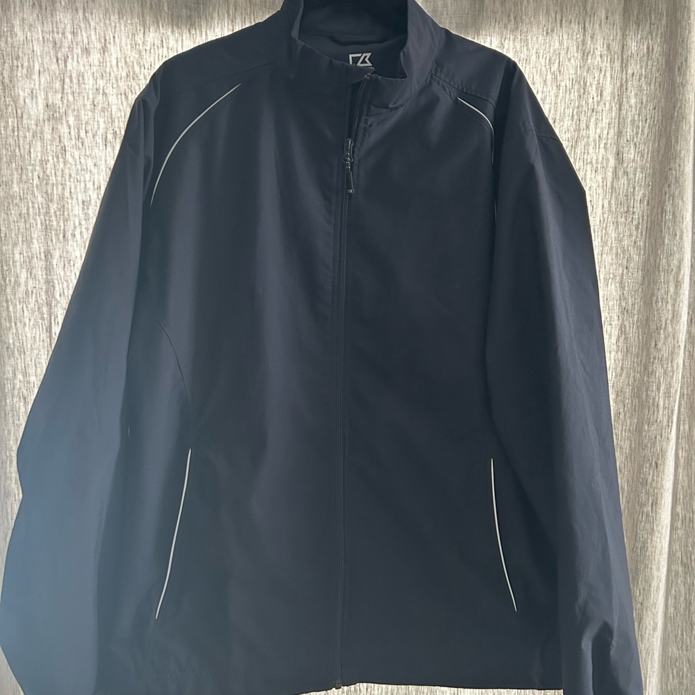 NWOT MENS CUTTER & BUCK            WINDBREAKER FULL ZIP NAVY JACKET XL